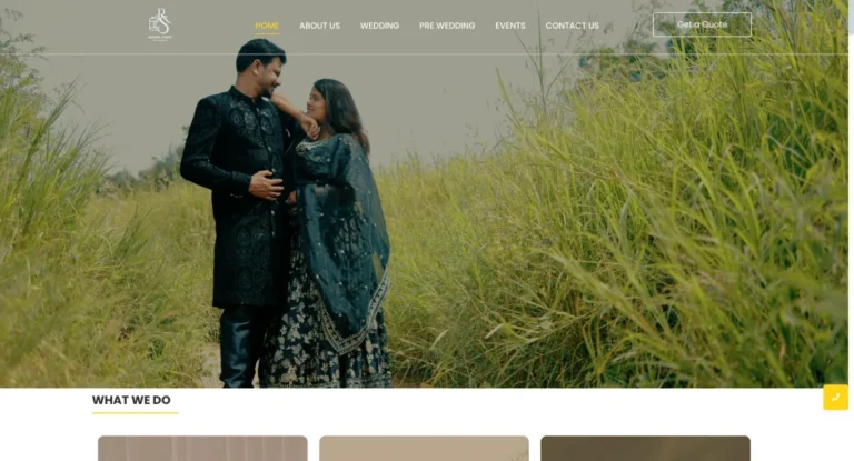 Wedding photography studio website built by DigiRoket
